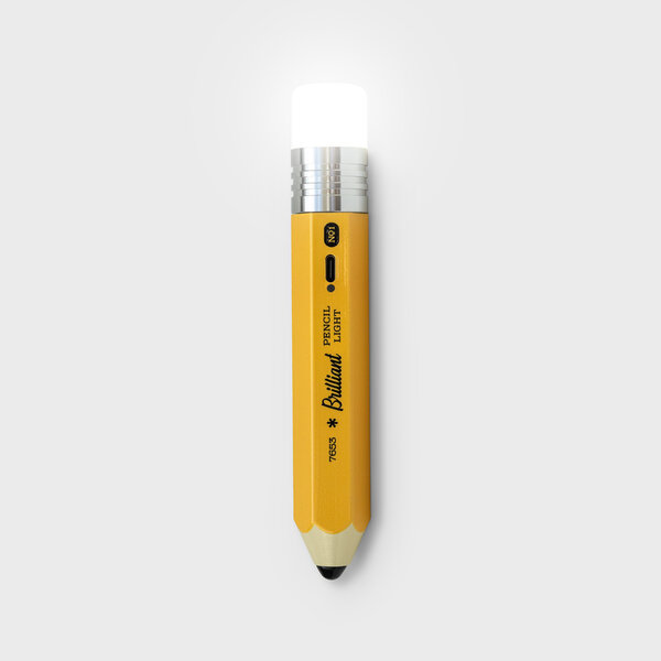 Pencil Light | The eraser lights up.