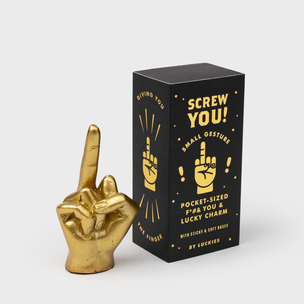 Screw You | Golden middle finger lucky charm. Screw You | Golden middle finger lucky charm.