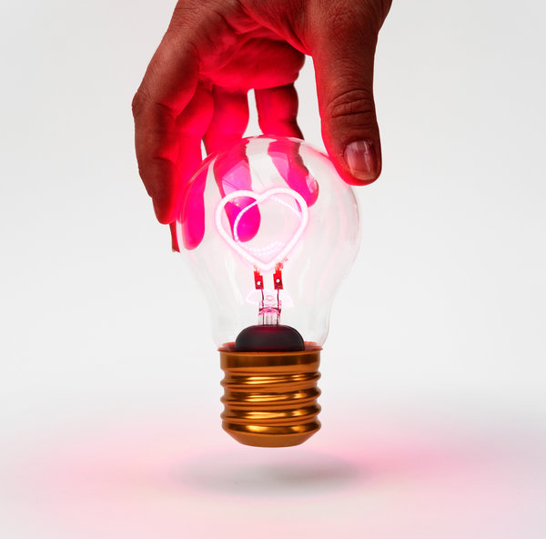 Cordless Heart Lightbulb | Battery powered, rechargeable and sexy.